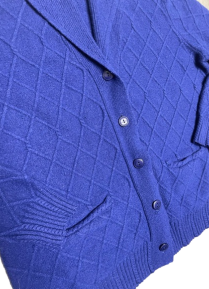 Pendleton Button-up Shaw Collar Cardigan Royal Blue - Picture 4 of 8